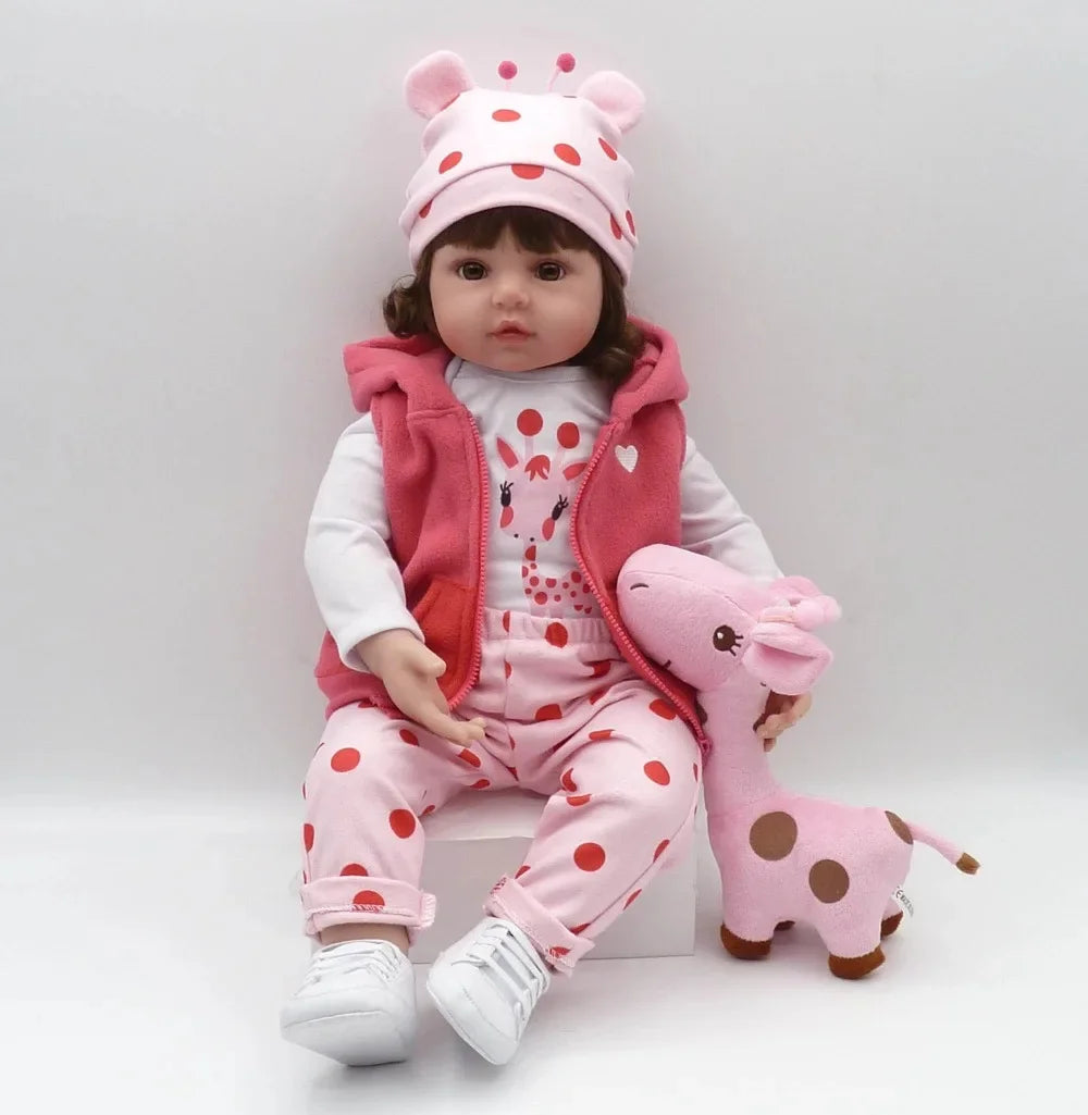 bebe doll reborn toddler 47cm soft silicone reborn baby dolls soft body lifelike menina Christmas surprice girl gifts doll