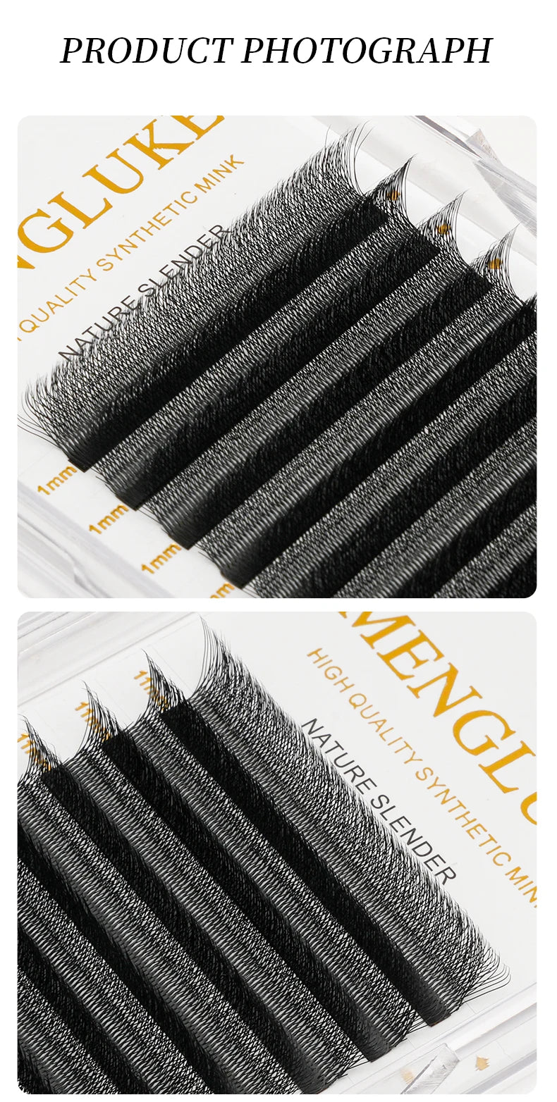 MENGLUKE 5D W Shaped Bloom Automatic Flowering Premade Fans Eyelashes Extensions Natural Soft Light High Idividual Lashes