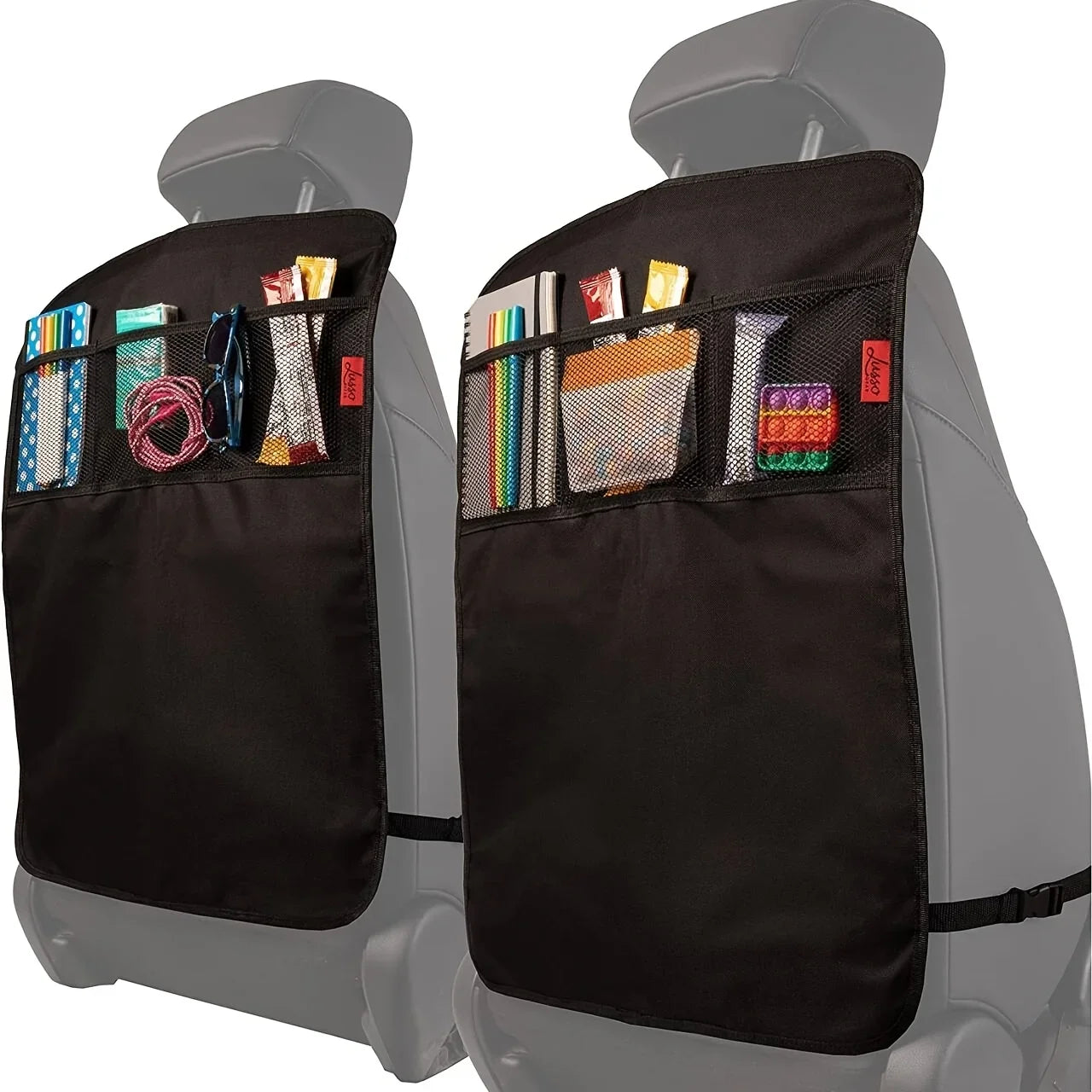 Back Seat Cover for Kids with 3 Pocket Storage Organizer, Waterproof Kick Mats Backseat Protector, Car Seat Back Protectors