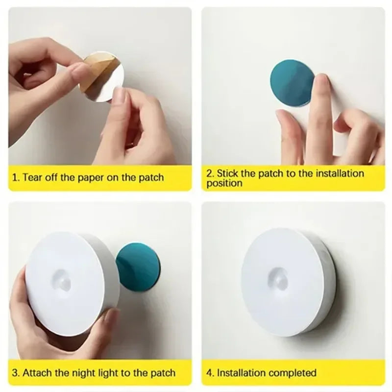 LED Motion Sensor Night Light USB Rechargeable Night Lamp For Kitchen Cabinet Wardrobe Lamp Staircase Wireless LED Closet Light