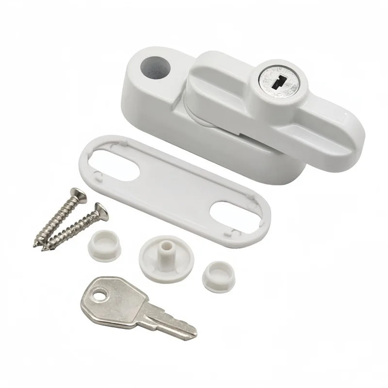 T-locks With Key External Window Lock Buckle Alloy Safety Locks UPVC Door Sash Jammer Security Restrictor Lock Anti Theft Locks