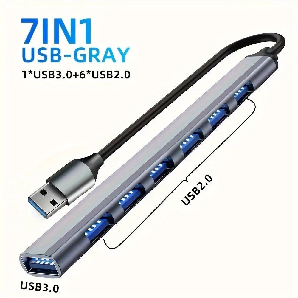USB 3.0 HUB Type C to 7 Ports USB HUB USB3.0 Adapter Multi Splitter High Speed 5Gbps With PD USB C For Macbook Pro Air PC Laptop