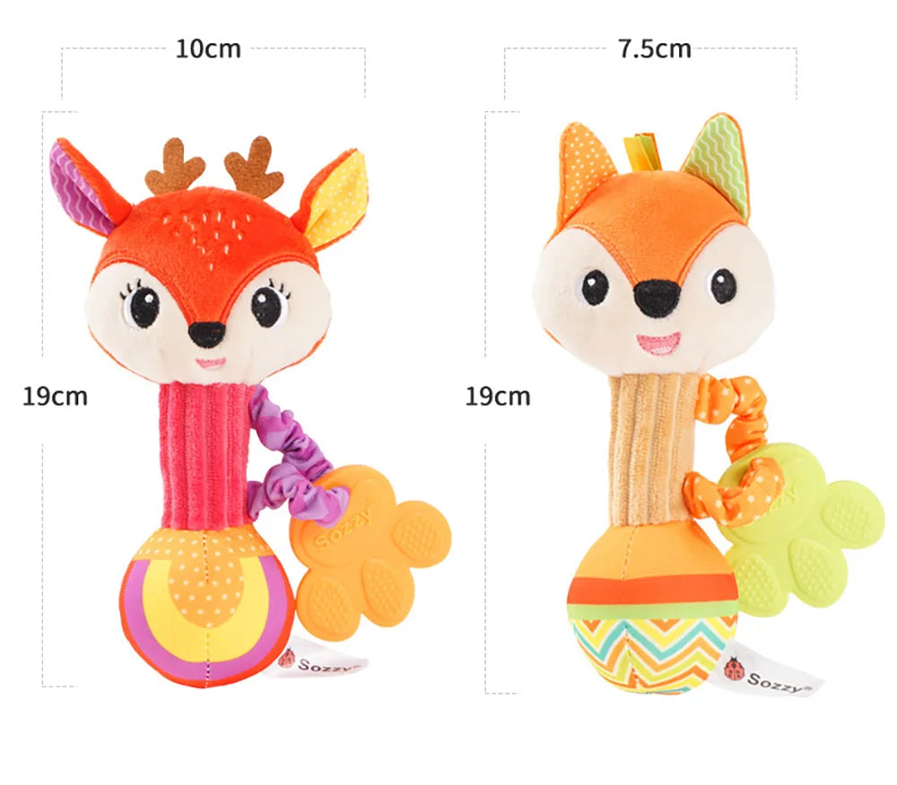 Baby Rattles Soft Hand Grab Sensory Shaker Teething Toys for BabiesSensory Plush Animal Toys for 0 12 Months Newborn Toys Gifts