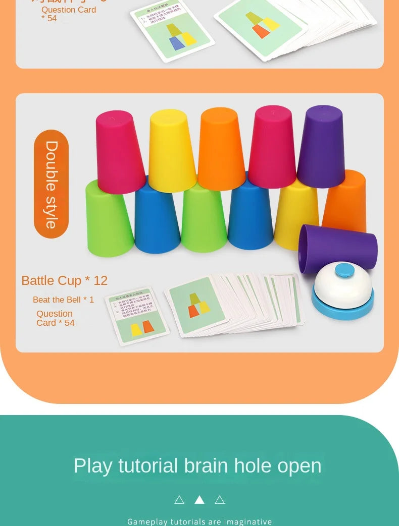 Kids Speed Training Toys Stack Cup Battle Table Game Indoor Family Party Game Toys Color Cognition Logic Training Classic Game