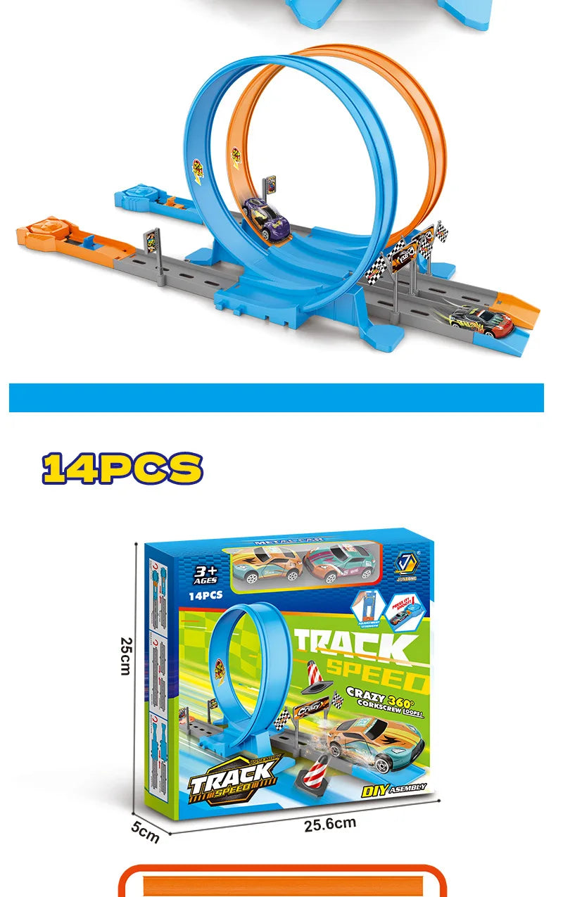metal racing cars, alloy track catapults, and track carsBoys' and children's toy cars,