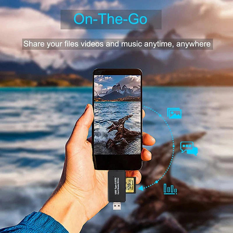 USB Type C Adapter 3 in 1 Computer Android Mobile Phone Dual Use Typec Multifunctional OTG Card Reader Mini Camera TF SD Card