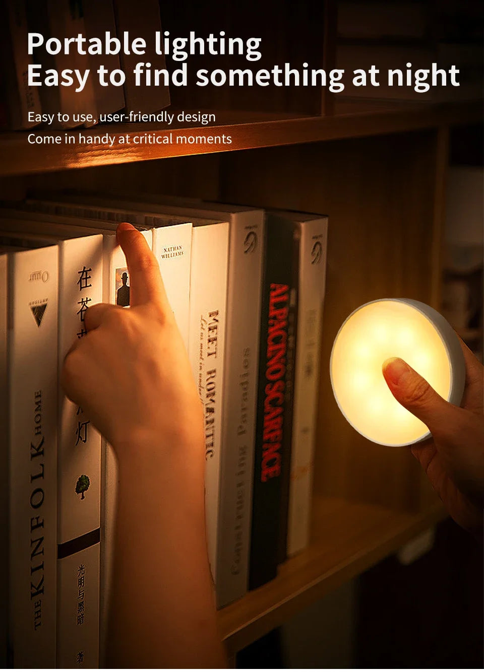 LED Night Light With Switch Smart Motion Sensor Magnetic Wireless Wall Lamp For Bed USB Rechargeable Warm White RGB Night Lamp