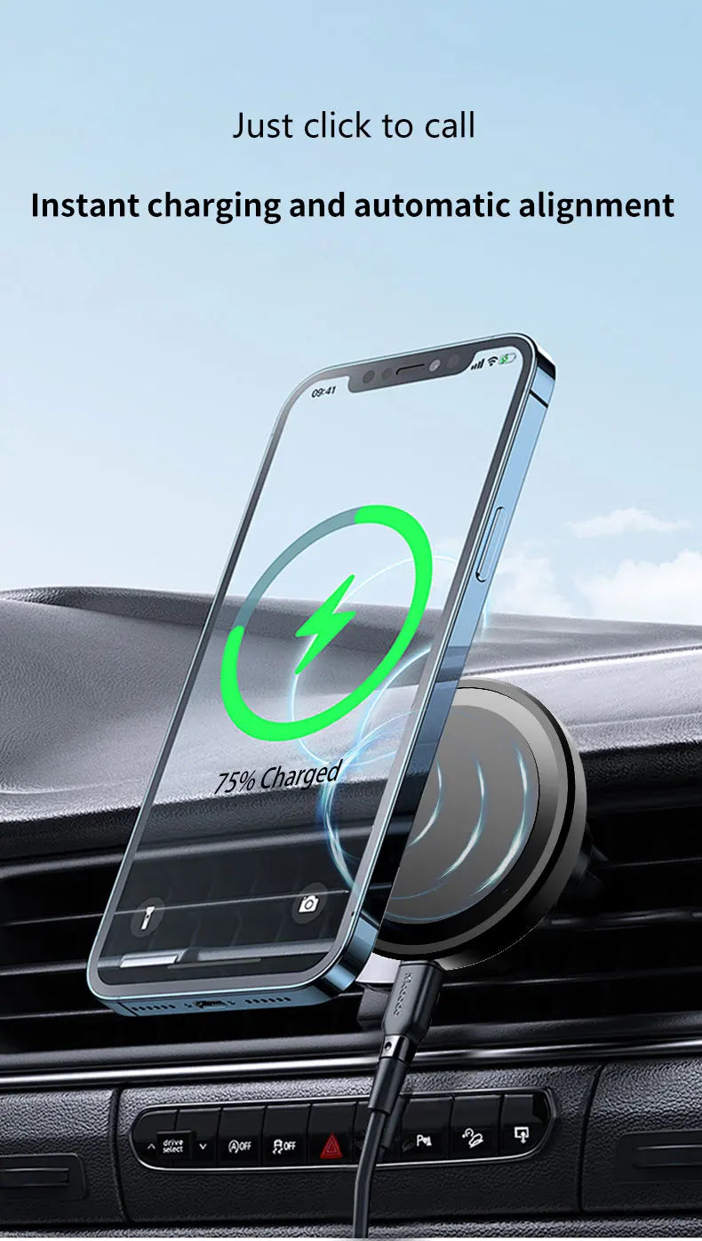HOMEFISH Magnetic Car Wireless Charger Stand Mobile Phone Chargers Holder For Phone Pad  Watch Earphones Fast Charging Station