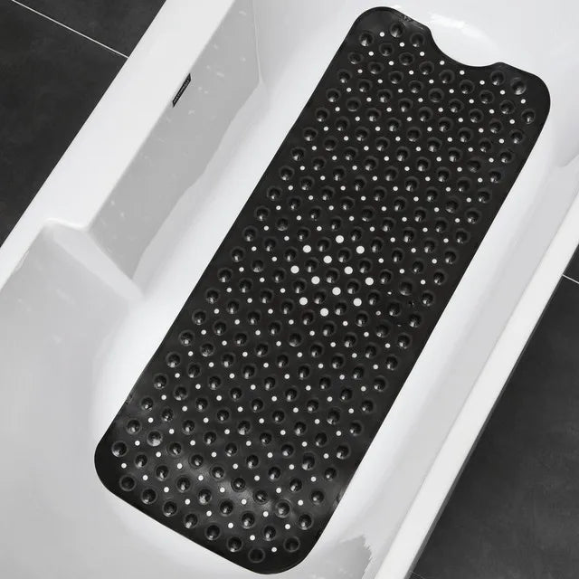 Non-Slip Bath Tub Shower Mat with Suction Cups,Machine Washable Bathroom Mats with Drain, Extra Large Bathtub Mat, 100x40cm