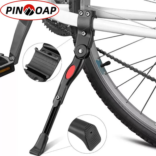 Adjustable Bicycle Kickstand Mountain Bike Kick Stand BMX MTB Side Stand Black Bicycle Rear Bracket 90 ° Rotating Foot Support