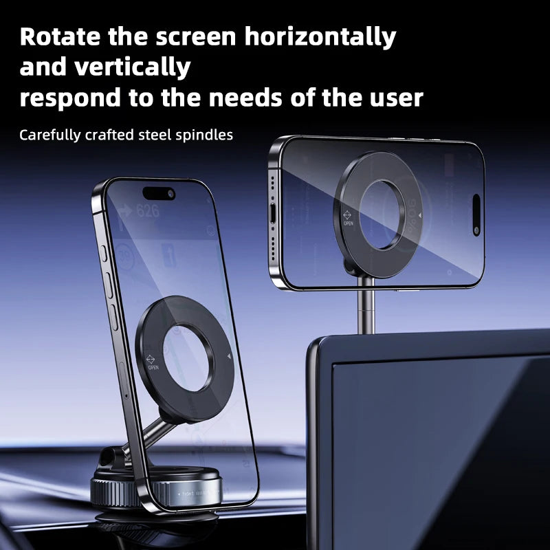 Magnetic Phone Holder Car Phone Holder Foldable Design 360° Adjustable VacuumMount for Car/Desk/Bathroom/Universa