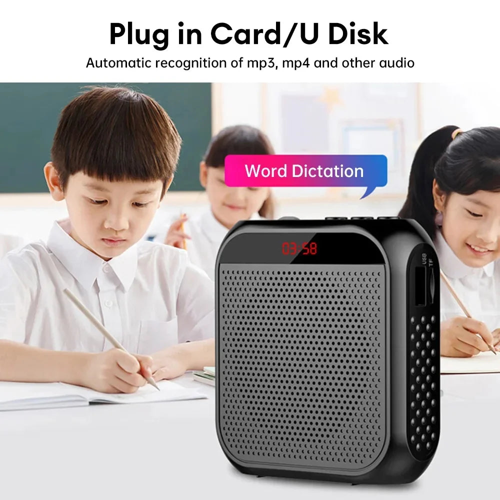 Portable Voice Amplifier Megaphone Mini Audio Speaker With Microphone Rechargeable Ultralight Loudspeaker For Teachers