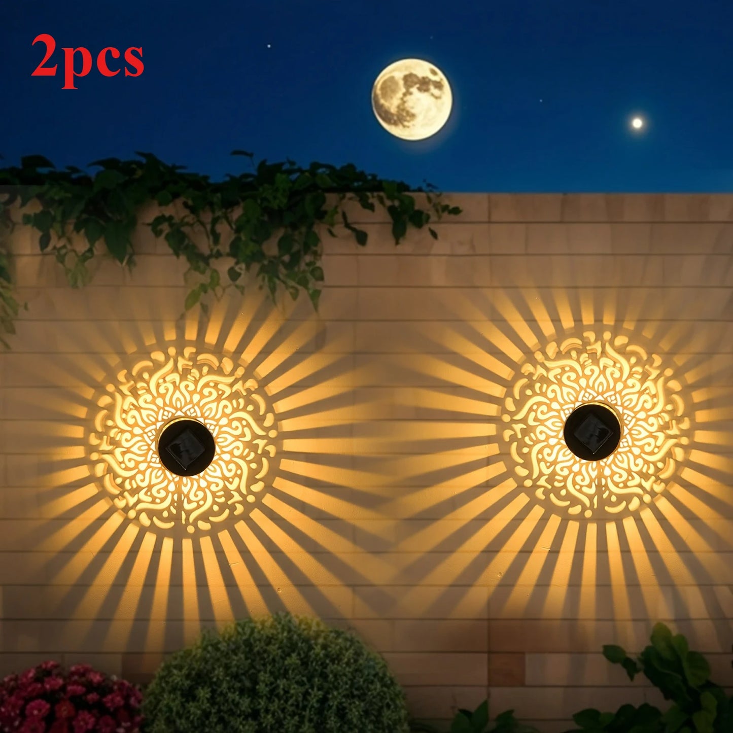 Outdoor Solar Fence Light IP65 Metal Yard Wall Lamp for Outdoor Garden Deck Steps Wall Home Decor Festive Atmospheres