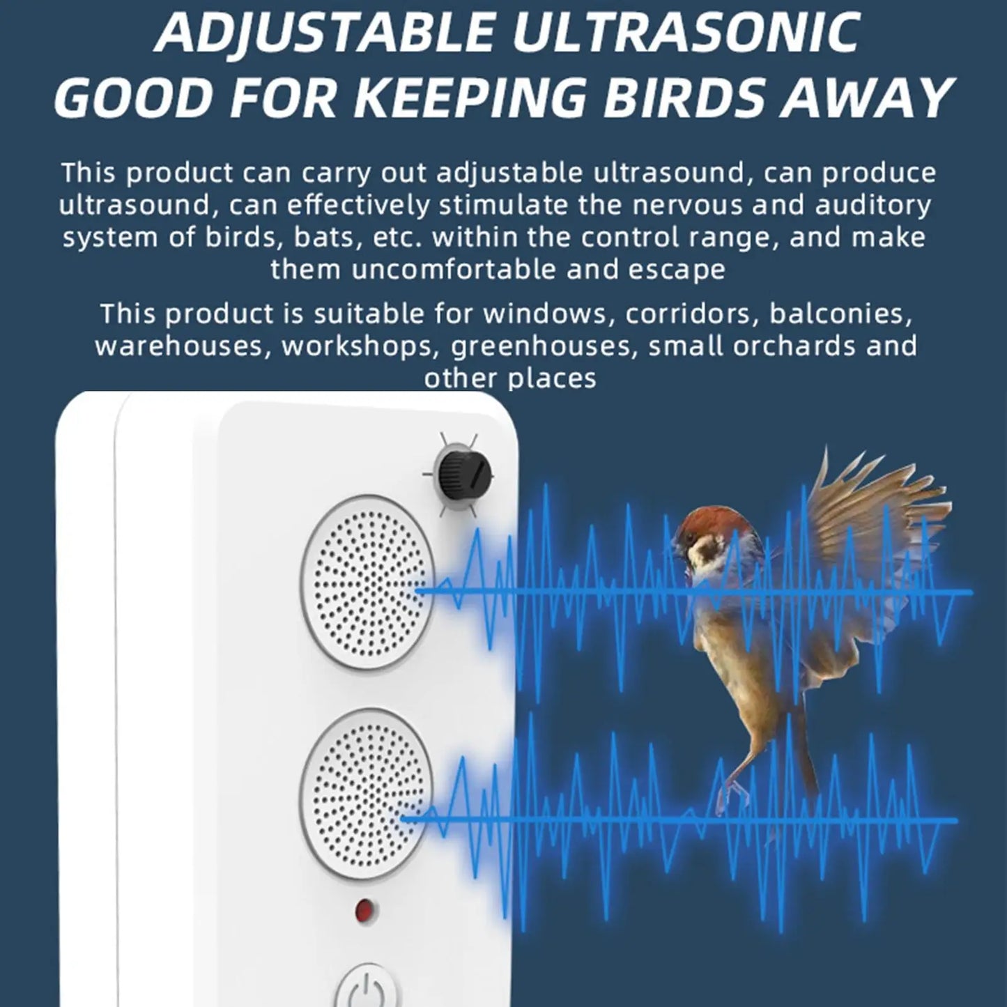 Bat Repeller Devices Adjustable Electric Animal Trap Ultrasonic Anti bat Electronic Training Device for Attic House Garden