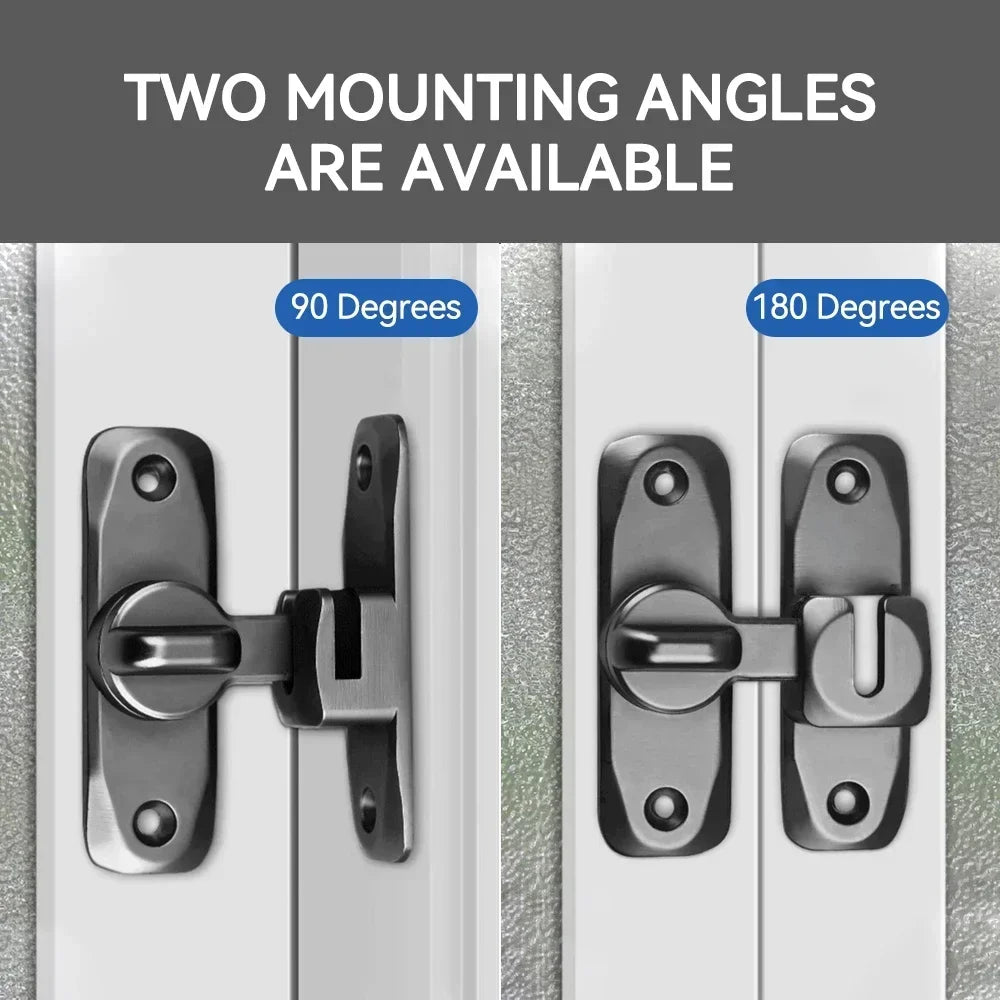 Hasp Latch Door Lock Anti-theft Buckle Latch Zinc Alloy Black Cabinet Locks Safety Lock Sliding Door Lock Door Bolts Hardware