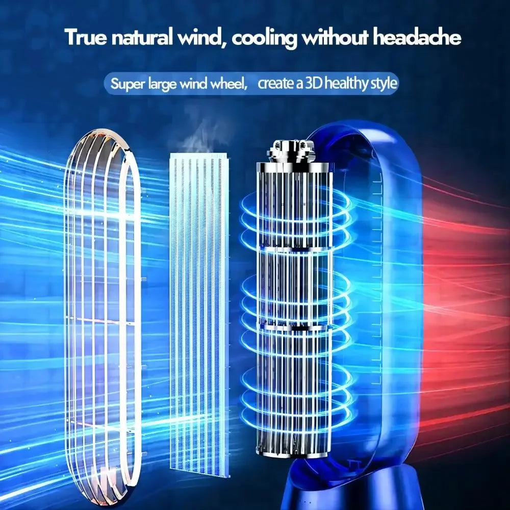 Rechargeable Desk Fan,Portable Bladeless Fan Small Personal Cooling Fan Quiet Table Fan for Home, Office, Bedroom