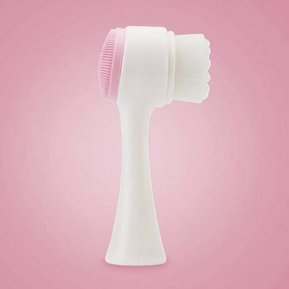 3D double sided silicone Face Cleansing Brush Soft Bristles Exfoliator Gentle Face washing and scrubbing tool