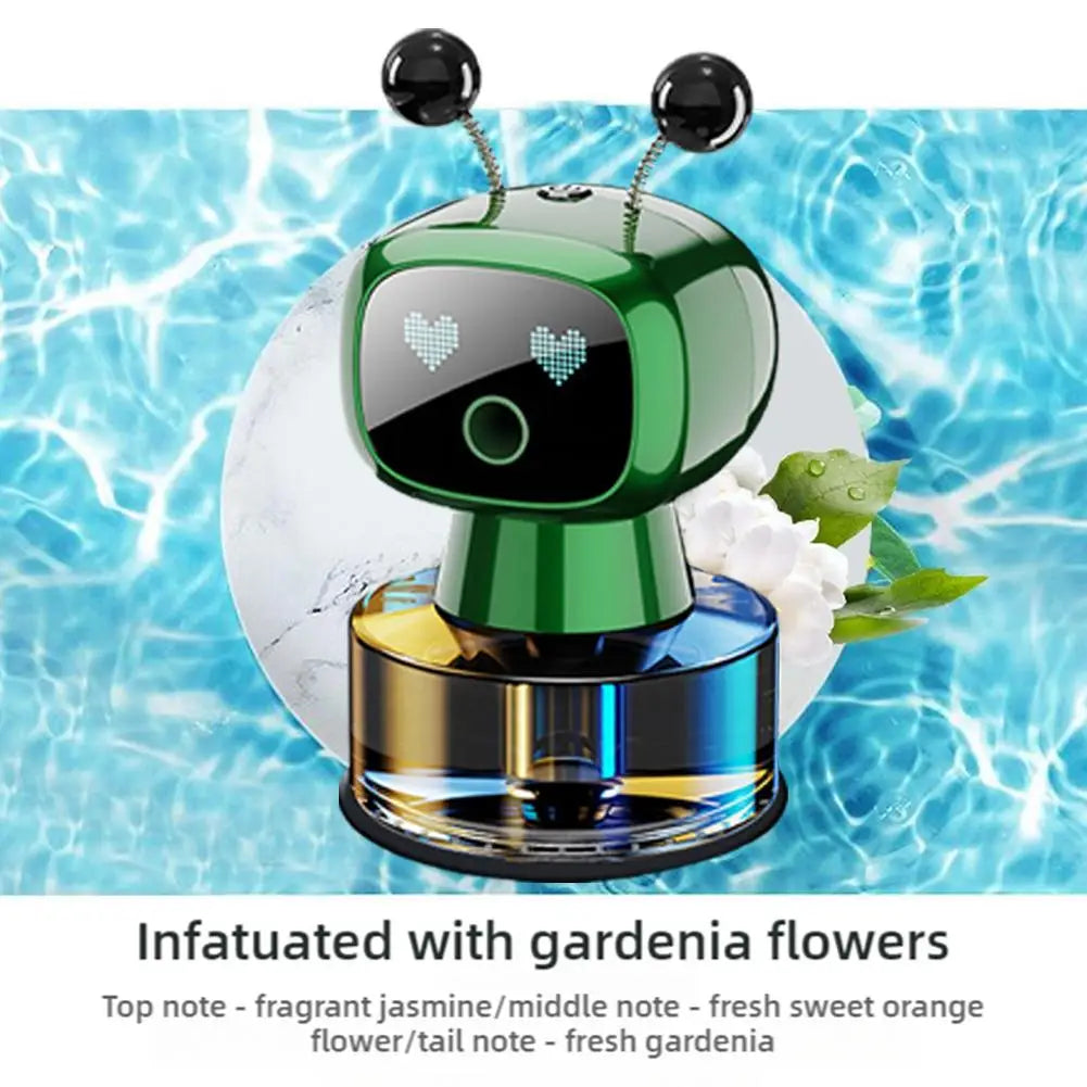 Smart Car Air Freshener AI Rechargeable Car Aroma Diffuser Smart Eyes 4 Levels Of Adjustable Intelligent Car Diffuser Gift