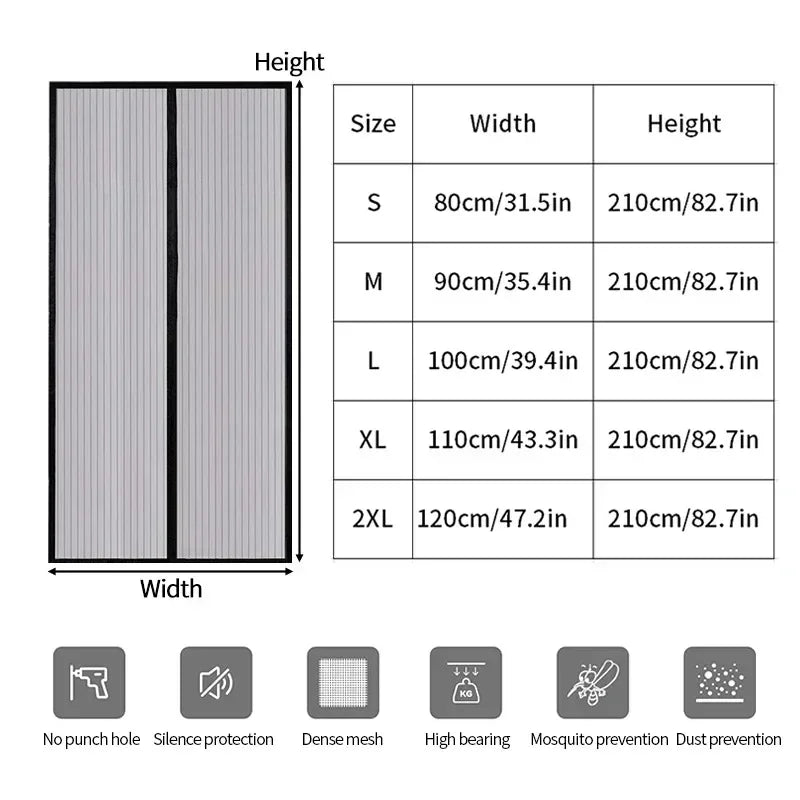 Anti Mosquito Magnetic Door Screen Invisible Mesh Curtain No Punching Auto Closing Insect Fly Bug Protector for Bedroom Entry