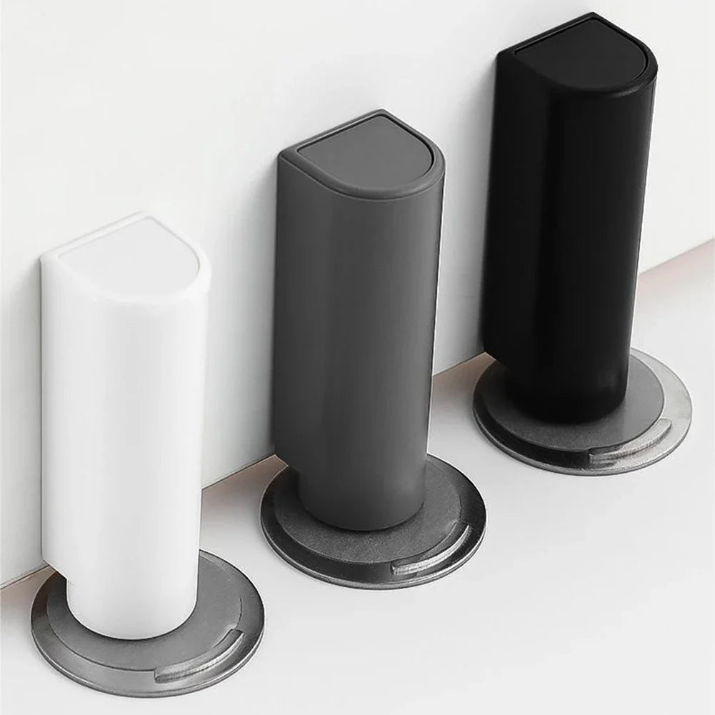 Heavy Duty Magnetic Door Stopper Stainless Steel Doorstop Black Without Punching Door Suction Door Holder Door Hardware Touch