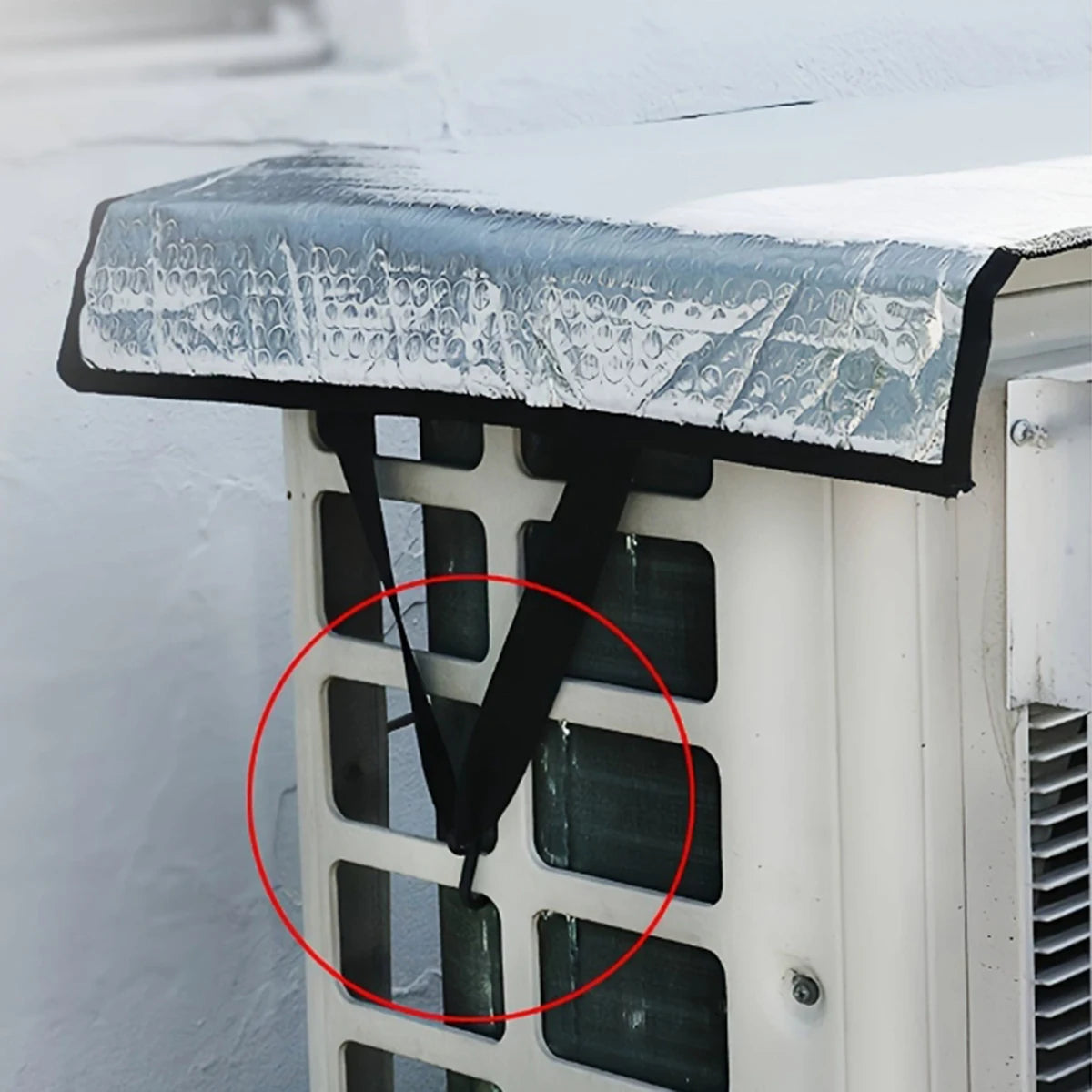 One aluminum foil heat insulation film sun protection and flame retardant sunshade for the outdoor unit of an air conditioner