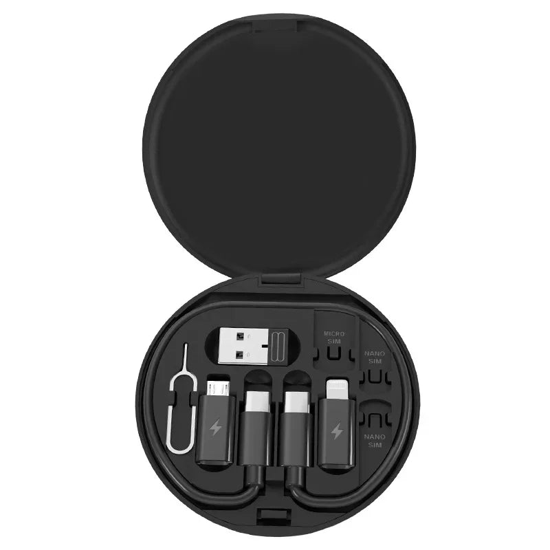 مجموعة كابلات محول شحن متعددة USB من النوع C إلى النوع C بقدرة 60 واط، مجموعة تحويل USB C إلى إضاءة، USB A والنوع C إلى Micro/النوع C/إضاءة