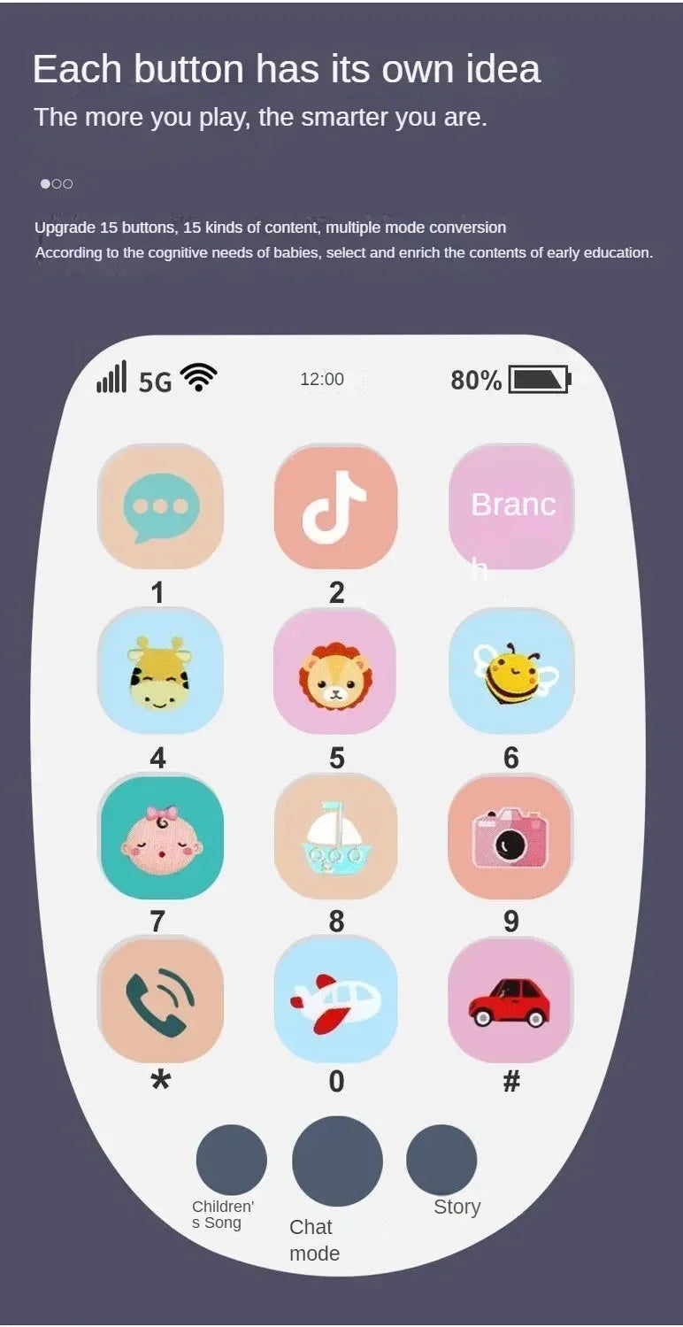 Baby Phone Toys Bilingual Telephone#Teether Music*Voice Toy_Early Educational Learning.Machine&Electronic*Children Gift Baby Toy