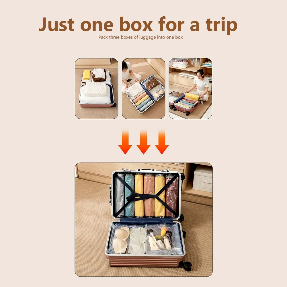 5Pcs Vacuum Storage Bags Vacuum Seal Bag Space Saving Bags Comforters Clothes Pillow Bedding Blanket Travel Vacuum Bag Storage