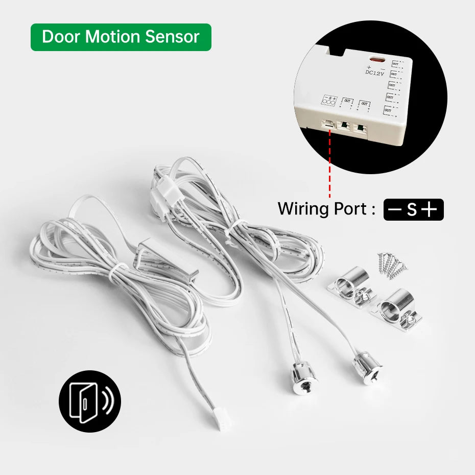 LED Strip Sensor Switch DC12 24V Touch/PIR Motion/Dual Door Sensor for Cabinet Closet & Drawer DIY Shelf Showcase Lighting