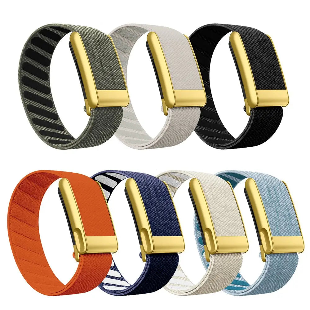 Breathable Nylon Strap For Whoop 5.0/Whoop MG Replacement Wristband Bands Sports Straps For WHOOP 5.0 with Gold Metal Frame
