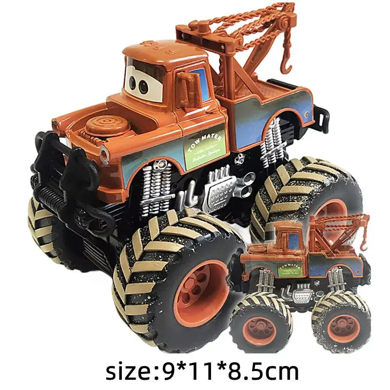 Pixar Cars 2 3 Wrestler Mater And Lightning Mcqueen Racing Series Metal Alloy Vehicle Toys For Kids High Legged Collectible Gift