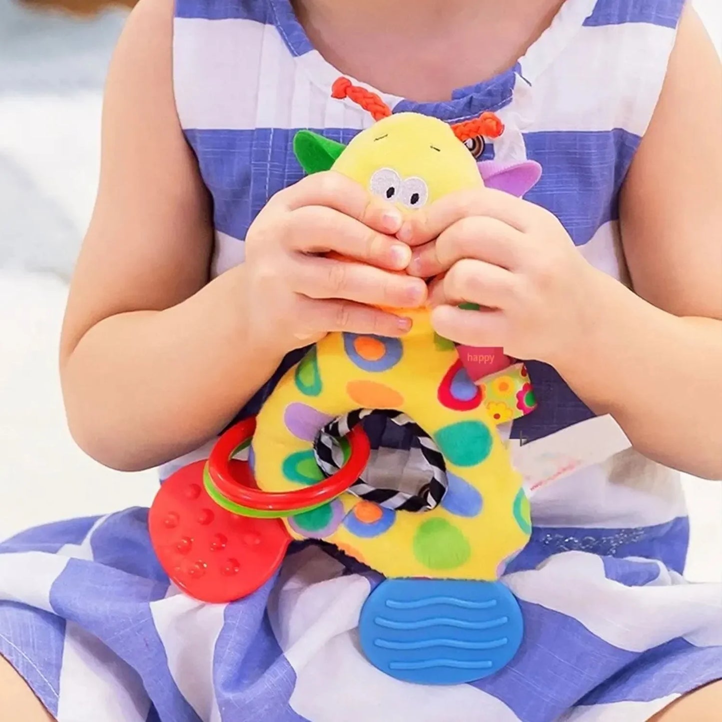 7Types Baby handheld toys rattle music Teether can bite Baby grip training Crib bell Stroller hanging bell Giraffe gift
