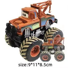 Pixar Cars 2 3 Wrestler Mater And Lightning Mcqueen Racing Series Metal Alloy Vehicle Toys For Kids High Legged Collectible Gift