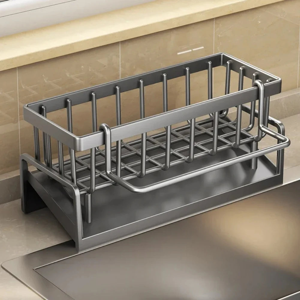 Kitchen Sink Drain Rack Organizer Carbon steel Self-draining Sink Shelf Soap Sponge Holder Dishcloth Towel Rack filter basket