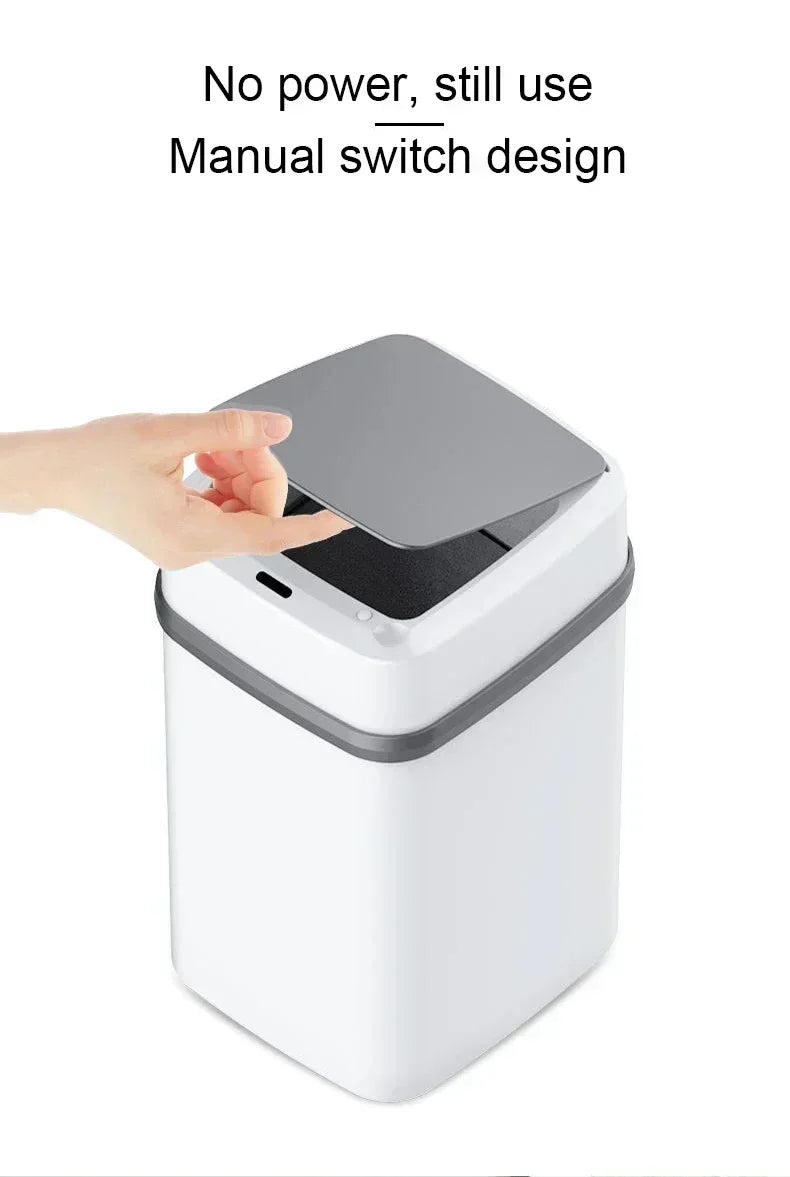 Bathroom sensor trash can, kitchen trash can, 13L large capacity, bathroom smart trash can, fully automatic smart trash can.