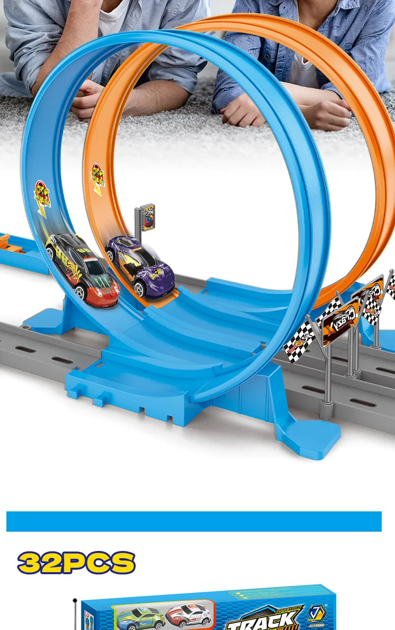 metal racing cars, alloy track catapults, and track carsBoys' and children's toy cars,