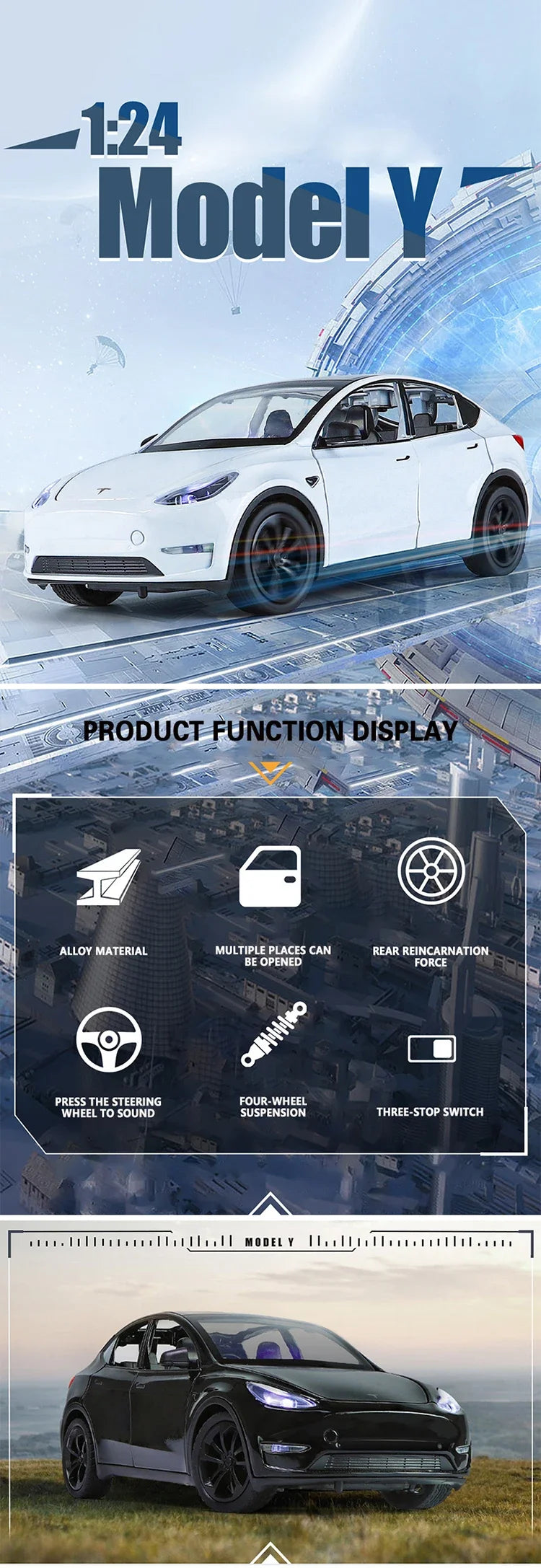 Metal Cars Toys Scale 1/24 Y Diecast Alloy Car For Boys Children Kids Toy Vehicles Sound And Light Pull Back