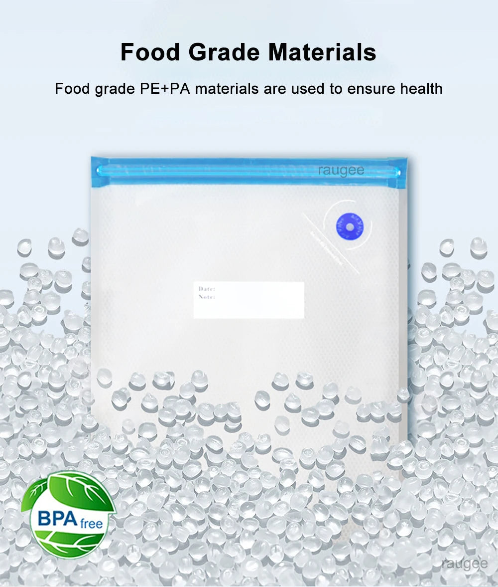 Vacuum Bags Sealing Food Vacuum Packaging Bags Reusable Vacuum Compression Bags Meat Fruit Snacks Sealed Storage Vacuum Pump Bag