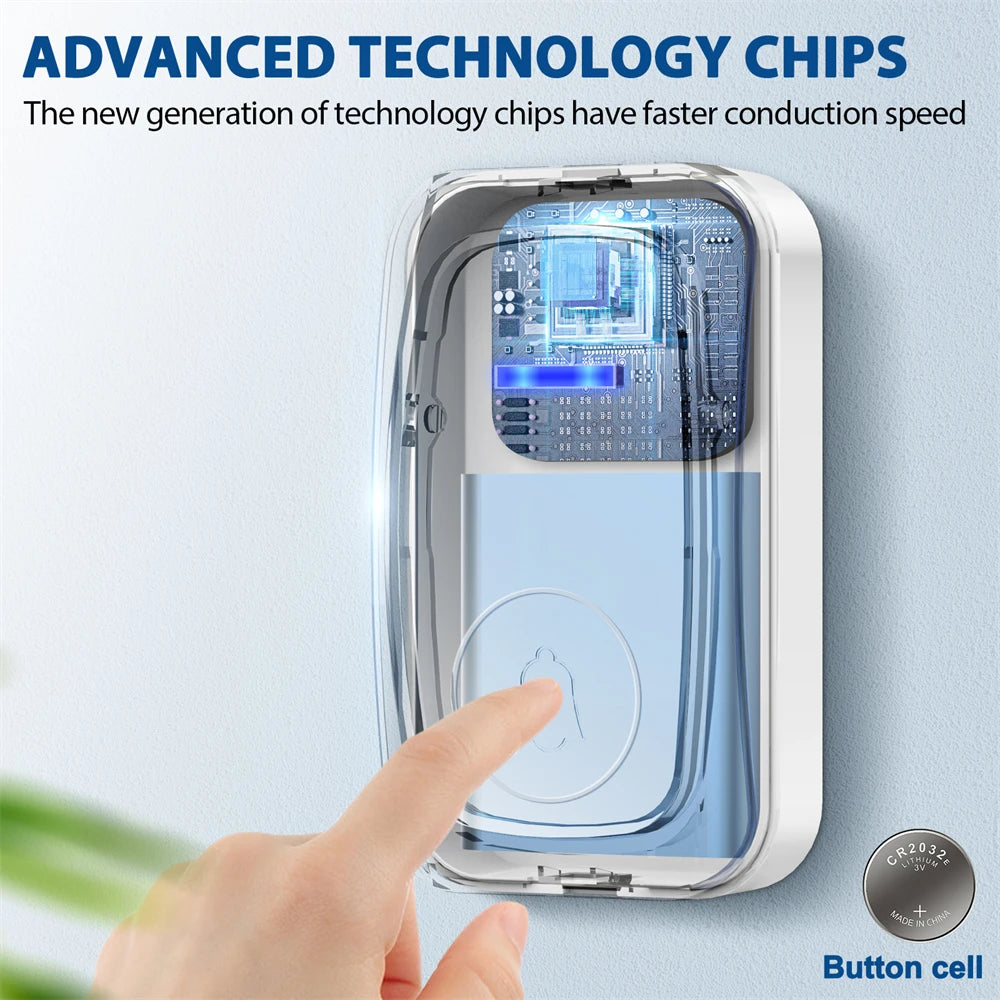 USB Wireless Doorbell Waterproof Welcome Chime Home Door Bell Intelligent Three-speed volume 38 Songs Smart Melodies Alarm