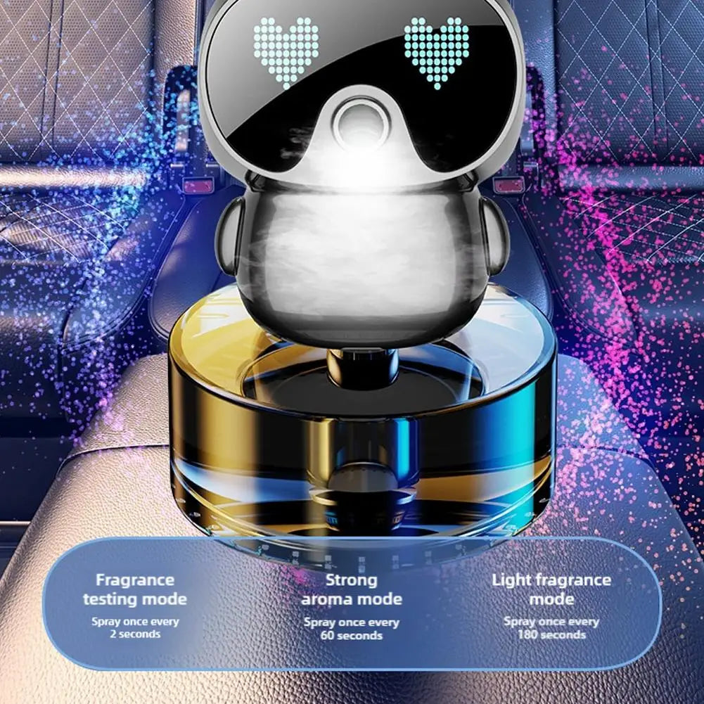 Smart Car Air Freshener AI Rechargeable Car Aroma Diffuser Smart Eyes 4 Levels Of Adjustable Intelligent Car Diffuser Gift