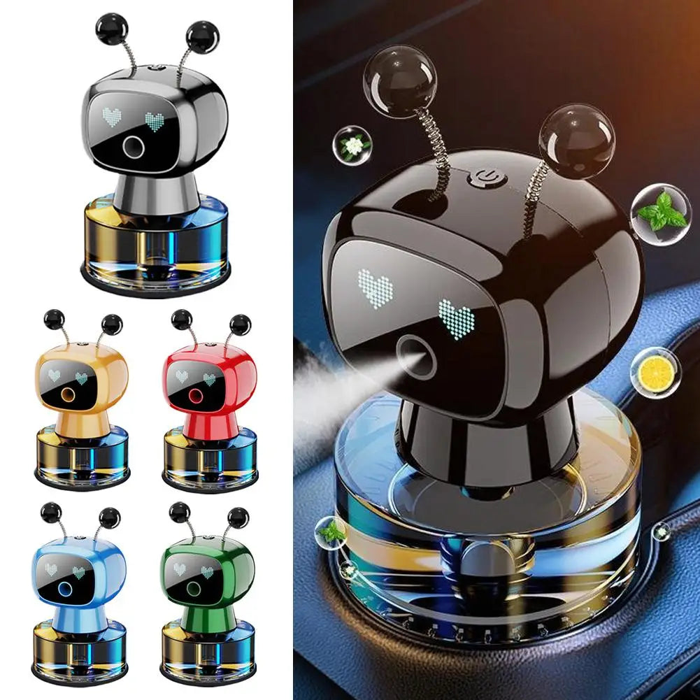 Smart Car Air Freshener AI Rechargeable Car Aroma Diffuser Smart Eyes 4 Levels Of Adjustable Intelligent Car Diffuser Gift