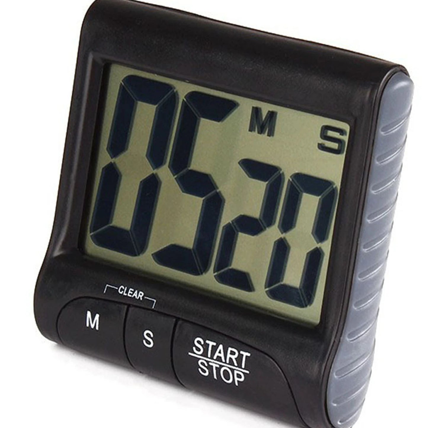 مؤقت مطبخ رقمي بشاشة LCD مع حامل خلفي مغناطيسي قوي وفتحة تعليق ومنبه عالٍ، مناسب للطبخ والتمارين الرياضية وخبز البيض.