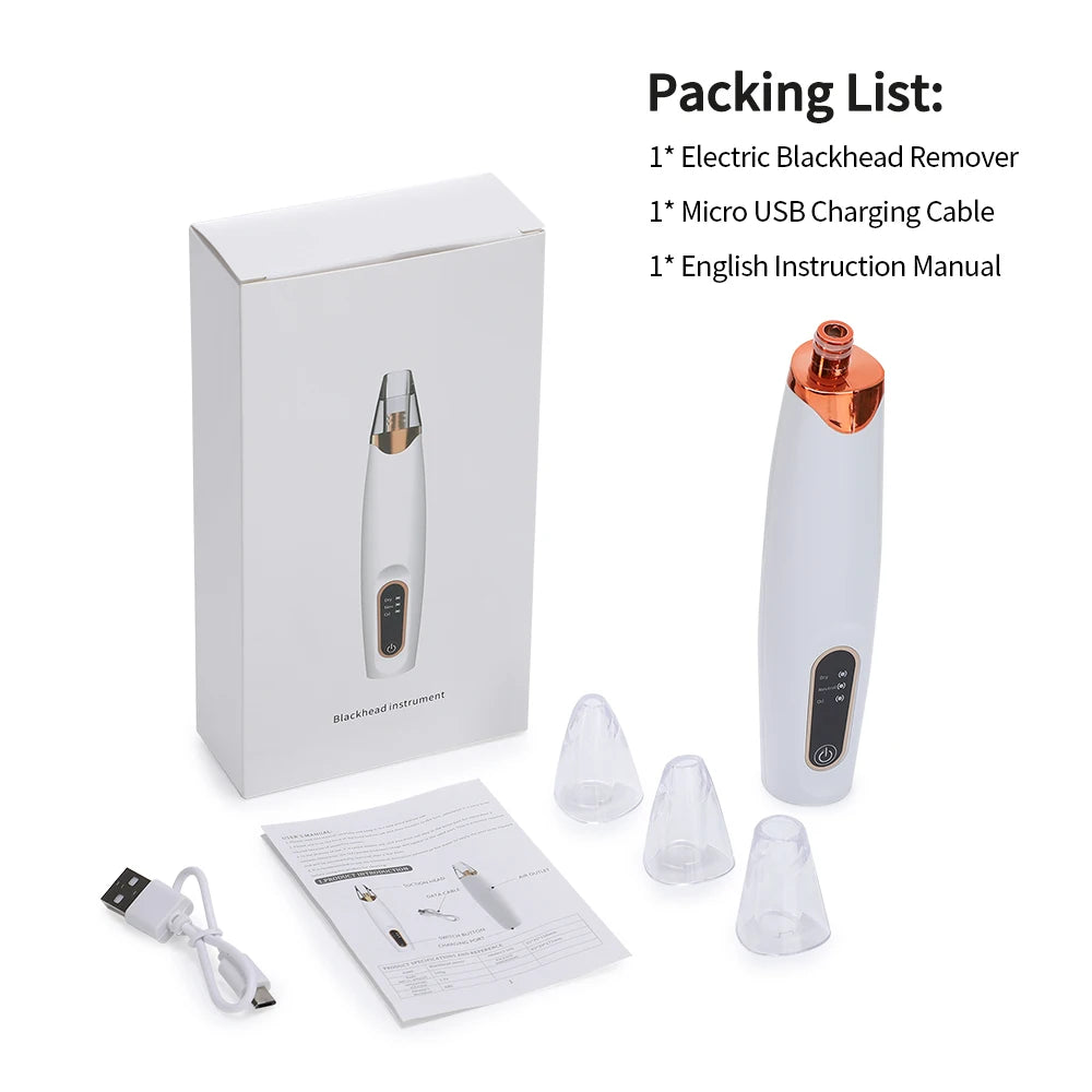 Hot Compress Blackhead Remover Vacuum Suction Acne Pore Cleaner Electric Nose Face Deep Cleansing Skin Care Device Birthday Gift