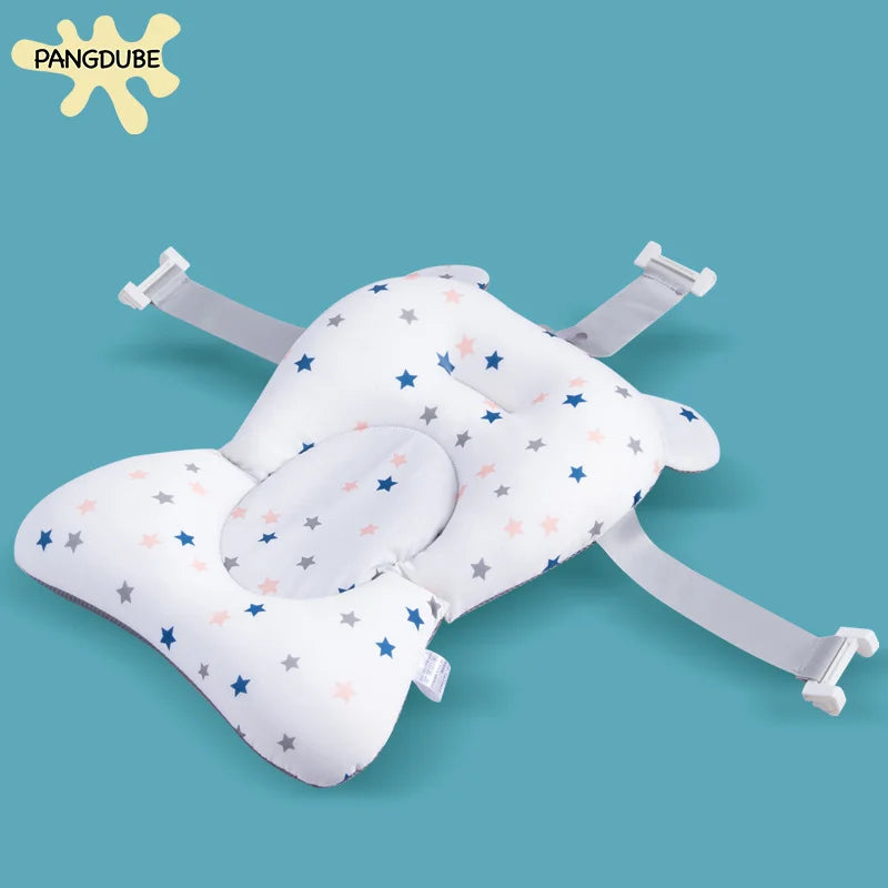 PANGDUBE Baby Bathtub Pad Newborn Bath Support Cushion Adjustable Reclining Shower Seat Bathtub Float for Infants 0-12 Months