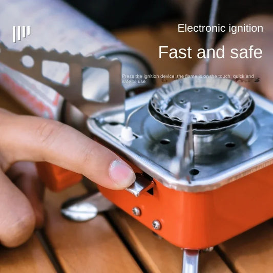 Outdoor Mini Square Portable Folding Gas Stove Ultra-Light Camping Cassette Cooker Travel Hiking Equipment
