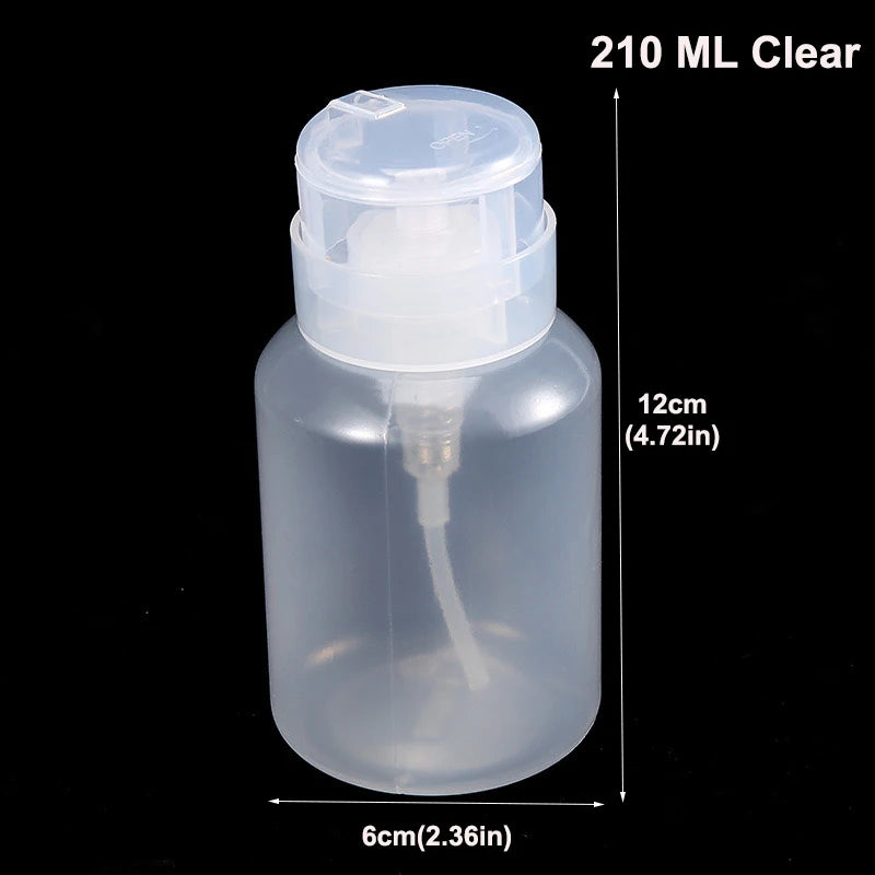 Empty Nail Art Polish Clean Bottle Clear Pump Dispenser Liquid UV Gel Polish Dirty Cleanser Remover Bottle Tools Pink Black