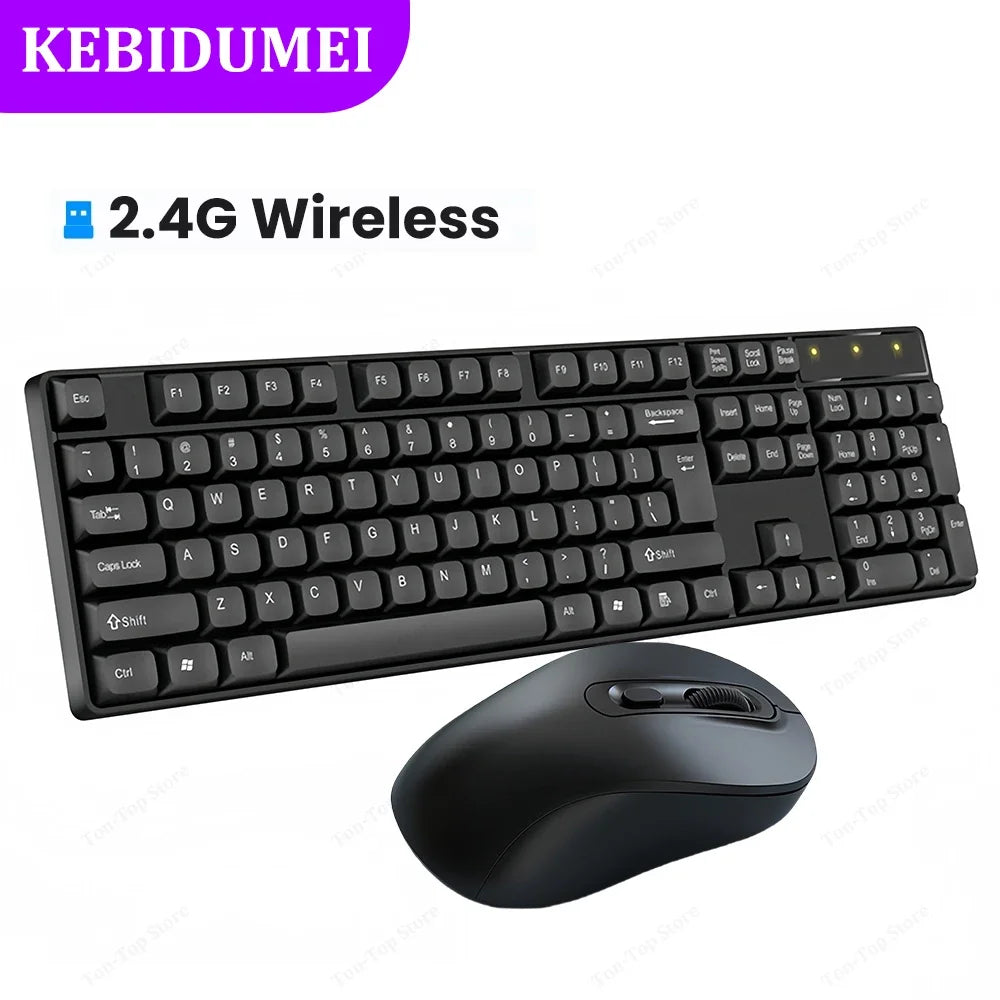 Беспроводной комплект клавиатуры и мыши 2.4G, 104 клавиши, игровая клавиатура и мышь, беспроводная мышь 2.4G для ноутбука и ПК.