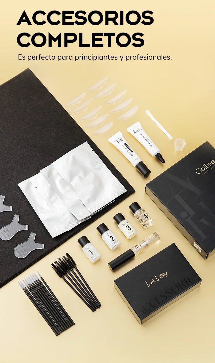 Gollee Classic Black Natural Eyelash Lifting Perm Treatment Makeup Set Lash and Brow Tinting Kit Easy For Beginner at Home