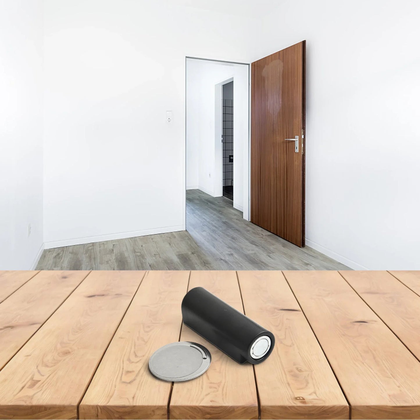 Heavy Duty Magnetic Door Stopper Stainless Steel Doorstop Black Without Punching Door Suction Door Holder Door Hardware Touch