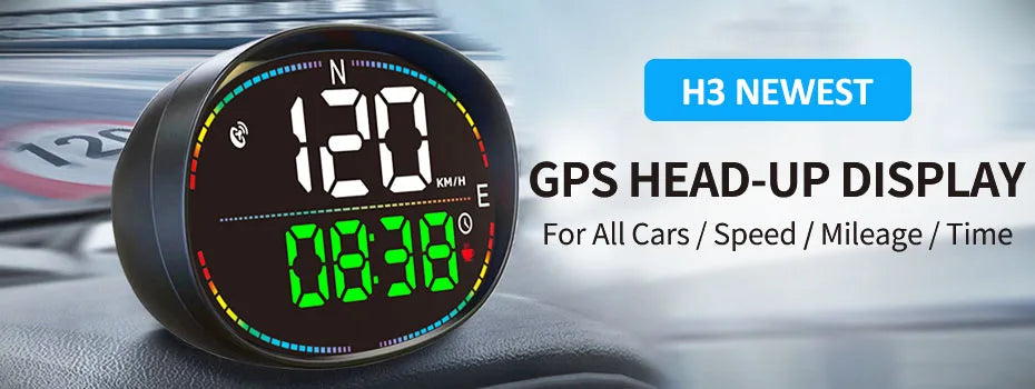 KWHUD H2 HUD Head Up Display GPS Digital Speedometer for Car Speed Gauge Meter MPH KM/H USB Plug&Play Auto Electronics Devices